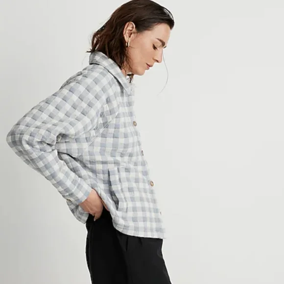 Madewell Gray Plaid Jacket - Picture 10 of 11